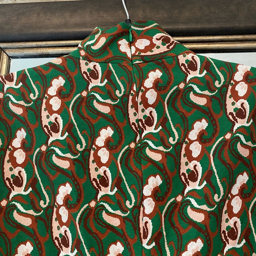 ZARA NWT Mock Neck Jacquard Slit Dress - Picture 4 of 7